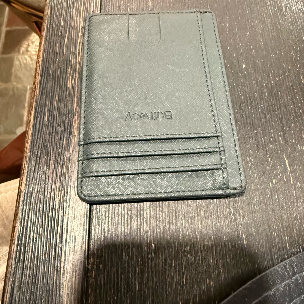 Green Faux Leather Card Holder